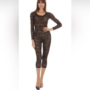 NIB LoveMoi Women's Estelle Long Sleeve Stretch Lace Capri Catsuit  XL